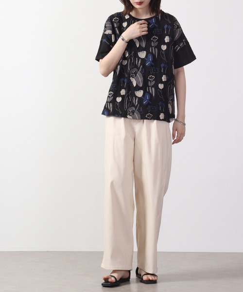 EMAGO 花刺繍ドルマンT 半袖（Tシャツ/カットソー）｜Emago