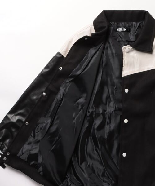 Burner（バーナー）の「【OKUOKU　0909】異素材MIX 　モノトーン　ブルゾン　oku-outer-705550347668-48 U（ブルゾン・メンズ・A・XL/M/L）」の2枚目の写真