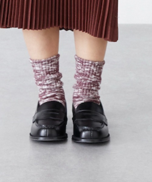 EAST END HIGHLANDERS(イーストエンドハイランダーズ)の「East End Highlanders / メランジソックス(ソックス/靴下・キッズ・グレー/ブルー/ベージュ/バーガンディー・16-18cm/22-24cm/13-15cm/19-21cm)」の4枚目の写真