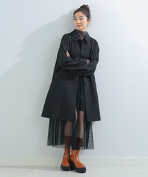 Ray BEAMS | Ray BEAMS / フクレ ジャカード ステンカラーコート(ステンカラーコート)