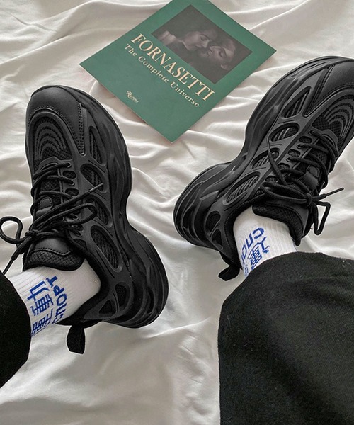 Theater code（シアターコード）の「volume sole shoes/ボリュームソール ダッドシューズ スニーカー（スニーカー・メンズ・ブラック・44/43）」の9枚目の写真