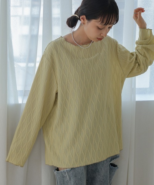 Bab(バブ)の「ハニカムカットソー(Tシャツ/カットソー・レディース・アイボリー/ブルー/グリーン/ブラック・FREE)」の11枚目の写真