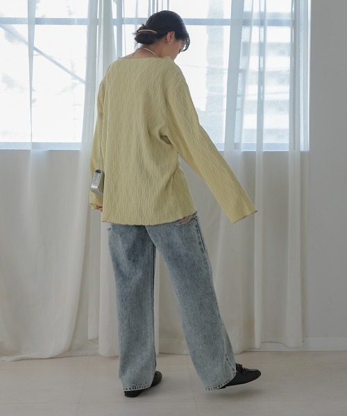 Bab(バブ)の「ハニカムカットソー(Tシャツ/カットソー・レディース・アイボリー/ブルー/グリーン/ブラック・FREE)」の14枚目の写真