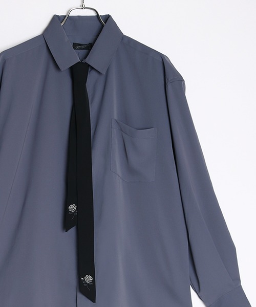 WESTSEA(ウエストシー)の「ネクタイ付き薔薇 とろみシャツ(シャツ/ブラウス・メンズ・ホワイト×ブラック/ブラック/ホワイト/ブルー/ホワイト系その他/ブルー系その他/ブラック系その他・M/L)」の13枚目の写真