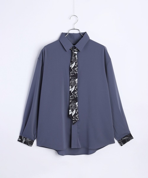 WESTSEA(ウエストシー)の「ネクタイ付き薔薇 とろみシャツ(シャツ/ブラウス・メンズ・ホワイト×ブラック/ブラック/ホワイト/ブルー/ホワイト系その他/ブルー系その他/ブラック系その他・M/L)」の20枚目の写真