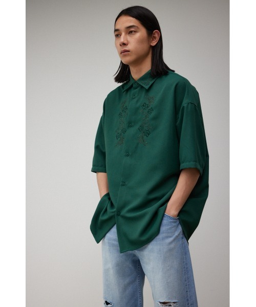 AZUL by moussy（アズールバイマウジー）の「刺繍デザインシャツ（シャツ/ブラウス・メンズ・オフホワイト/ブラック/グリーン・S-M/L-XL）」の13枚目の写真