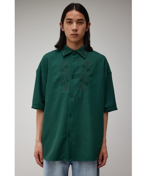 AZUL by moussy（アズールバイマウジー）の「刺繍デザインシャツ（シャツ/ブラウス・メンズ・オフホワイト/ブラック/グリーン・S-M/L-XL）」の11枚目の写真