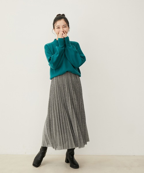 VIS（ビス）の「ラメニットプリーツスカート（スカート・レディース・ブラック系その他/シルバー系その他・FREE）」の3枚目の写真