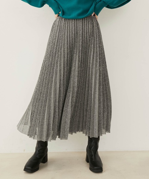 VIS（ビス）の「ラメニットプリーツスカート（スカート・レディース・ブラック系その他/シルバー系その他・FREE）」の5枚目の写真