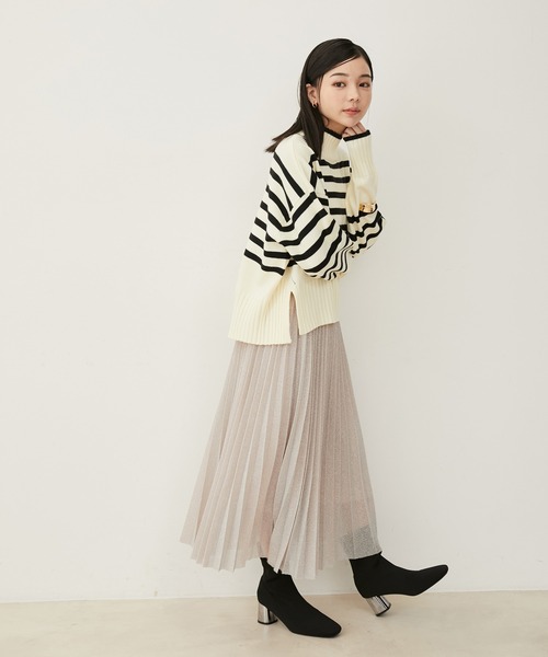 VIS（ビス）の「ラメニットプリーツスカート（スカート・レディース・ブラック系その他/シルバー系その他・FREE）」の7枚目の写真