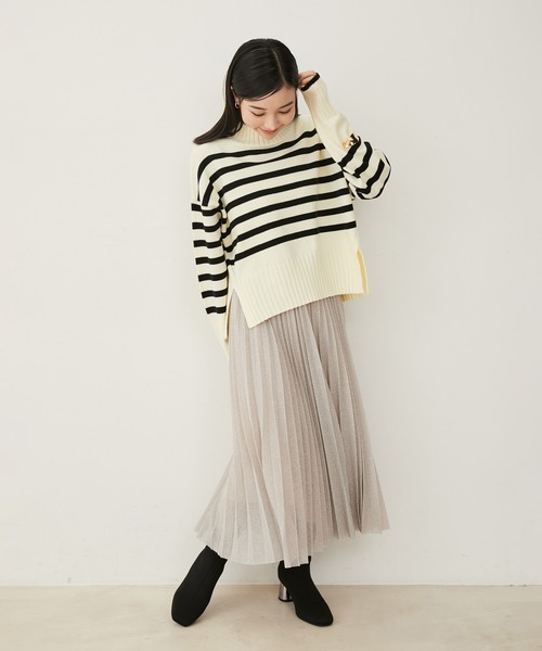 VIS（ビス）の「ラメニットプリーツスカート（スカート・レディース・ブラック系その他/シルバー系その他・FREE）」の8枚目の写真