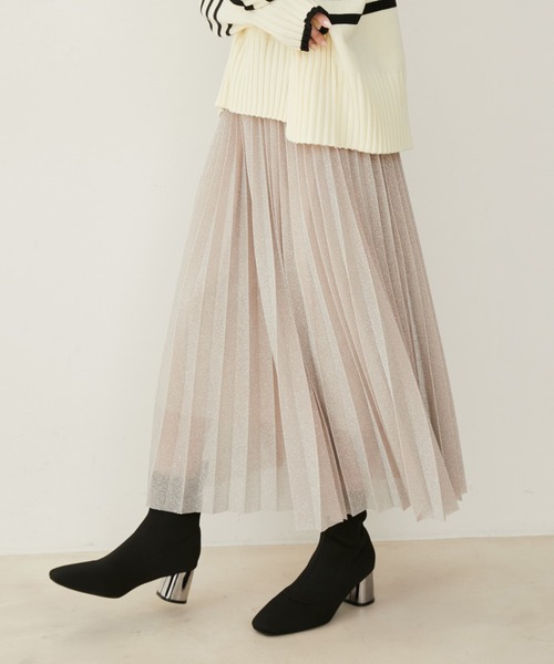 VIS（ビス）の「ラメニットプリーツスカート（スカート・レディース・ブラック系その他/シルバー系その他・FREE）」の9枚目の写真