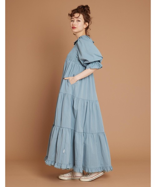 Little sunny bite(リトルサニーバイト)の「《Little sunny bite》Puff sleeve long dress(ワンピース・レディース・グレー/ブルー・MEDIUM/SMALL)」の5枚目の写真