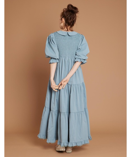Little sunny bite(リトルサニーバイト)の「《Little sunny bite》Puff sleeve long dress(ワンピース・レディース・グレー/ブルー・MEDIUM/SMALL)」の6枚目の写真