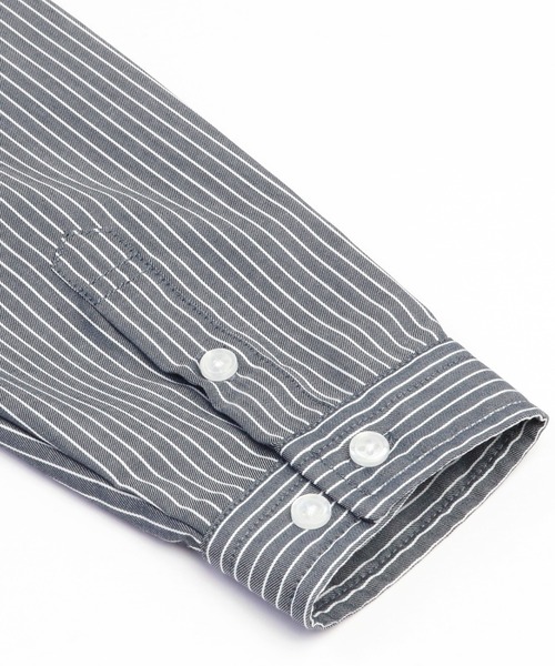 TOKYO SHIRTS(トウキョウシャツ)の「形態安定ノーアイロン スタンドカラー 長袖ストレートベーシックシャツ(シャツ/ブラウス・レディース・ネイビー/カーキオリーブ・M/LL/L)」の8枚目の写真