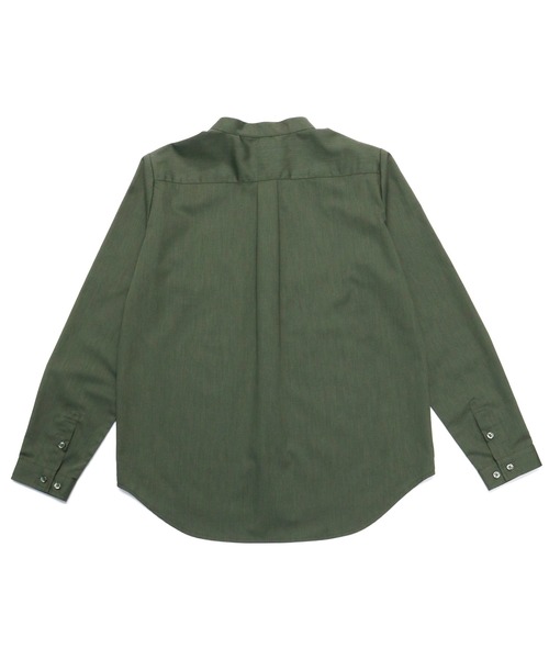 TOKYO SHIRTS(トウキョウシャツ)の「形態安定ノーアイロン スタンドカラー 長袖ストレートベーシックシャツ(シャツ/ブラウス・レディース・ネイビー/カーキオリーブ・M/LL/L)」の3枚目の写真