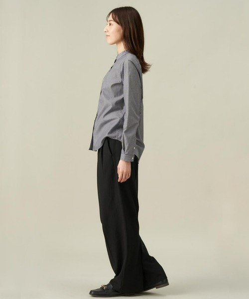 TOKYO SHIRTS(トウキョウシャツ)の「形態安定ノーアイロン スタンドカラー 長袖ストレートベーシックシャツ(シャツ/ブラウス・レディース・ネイビー/カーキオリーブ・M/LL/L)」の16枚目の写真