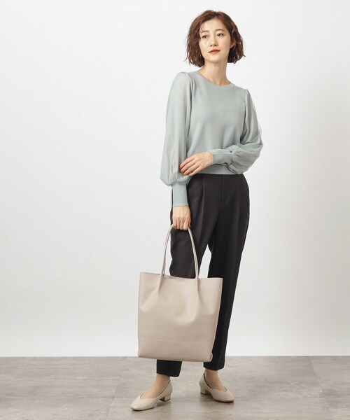 grove(グローブ)の「◆【A4サイズ】1枚革風タック切り替えトート(トートバッグ・レディース・ブラック/ブラウン系その他/ピンク系その他/ライトグレー・00)」の18枚目の写真