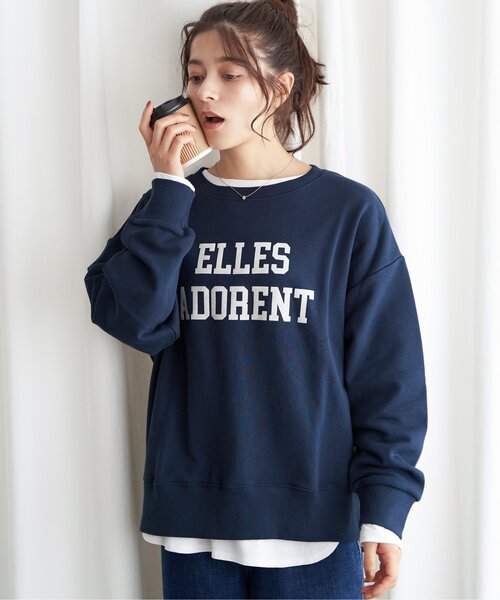 LBC(エルビーシー)の「フロッキーロゴ裏毛プルオーバー(スウェット・レディース・ベージュ/チャコールグレー/ネイビー/グリーン・L/M)」の9枚目の写真