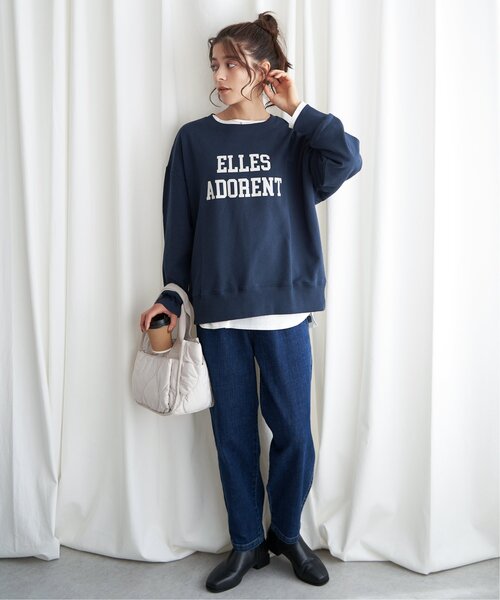 LBC(エルビーシー)の「フロッキーロゴ裏毛プルオーバー(スウェット・レディース・ベージュ/チャコールグレー/ネイビー/グリーン・L/M)」の12枚目の写真