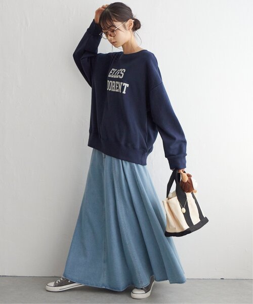 LBC(エルビーシー)の「フロッキーロゴ裏毛プルオーバー(スウェット・レディース・ベージュ/チャコールグレー/ネイビー/グリーン・L/M)」の13枚目の写真