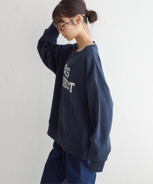 LBC(エルビーシー)の「フロッキーロゴ裏毛プルオーバー(スウェット・レディース・ベージュ/チャコールグレー/ネイビー/グリーン・L/M)」の21枚目の写真