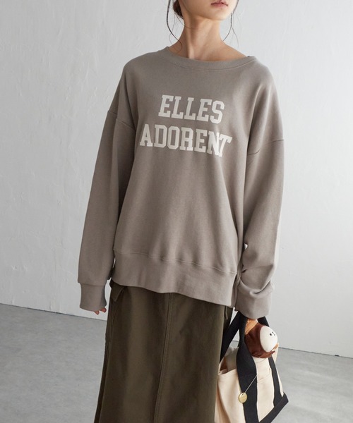 LBC(エルビーシー)の「フロッキーロゴ裏毛プルオーバー(スウェット・レディース・ベージュ/チャコールグレー/ネイビー/グリーン・L/M)」の5枚目の写真