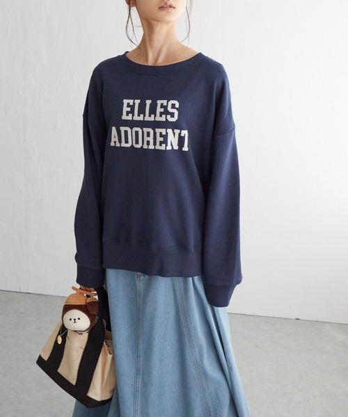 LBC(エルビーシー)の「フロッキーロゴ裏毛プルオーバー(スウェット・レディース・ベージュ/チャコールグレー/ネイビー/グリーン・L/M)」の6枚目の写真