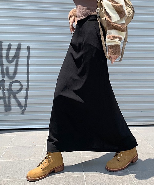 c.u.l（シーユーエル）の「シンプルマキシスリットスカート culw567（スカート・レディース・ブラック/グレー・M/L）」の3枚目の写真