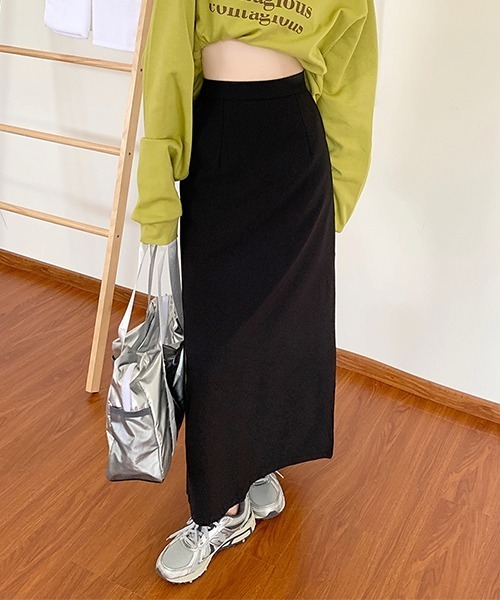 c.u.l（シーユーエル）の「シンプルマキシスリットスカート culw567（スカート・レディース・ブラック/グレー・M/L）」の16枚目の写真
