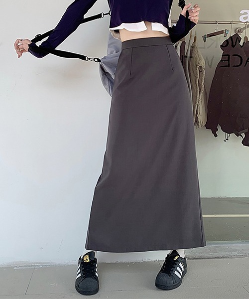 c.u.l（シーユーエル）の「シンプルマキシスリットスカート culw567（スカート・レディース・ブラック/グレー・M/L）」の17枚目の写真