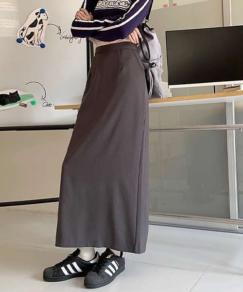 c.u.l（シーユーエル）の「シンプルマキシスリットスカート culw567（スカート・レディース・ブラック/グレー・M/L）」の18枚目の写真