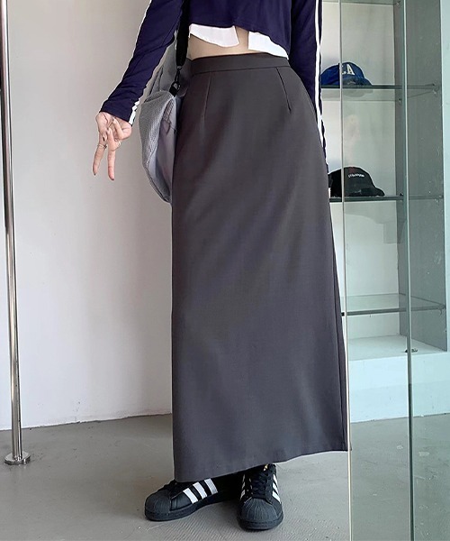 c.u.l（シーユーエル）の「シンプルマキシスリットスカート culw567（スカート・レディース・ブラック/グレー・M/L）」の19枚目の写真