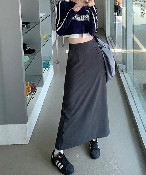 c.u.l（シーユーエル）の「シンプルマキシスリットスカート culw567（スカート・レディース・ブラック/グレー・M/L）」の22枚目の写真