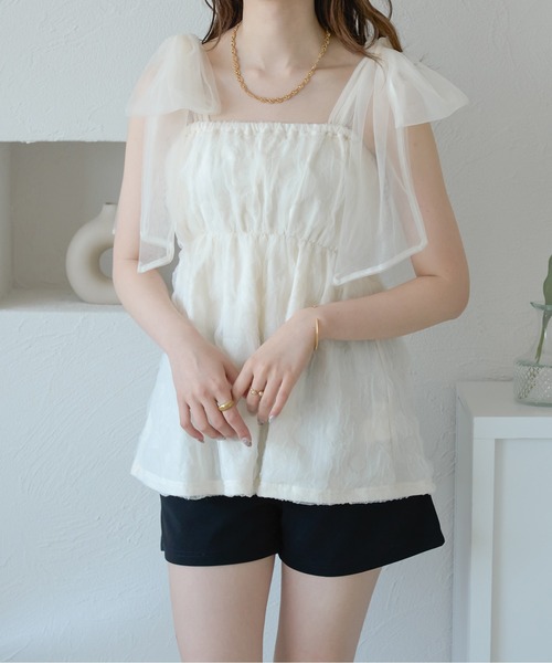 Ambre Neige(アンブルネージュ)の「フラワーチュールリボンビスチェ/【WEB/EC限定商品】(その他トップス・レディース・アイボリー/ブラック・FREE)」の21枚目の写真
