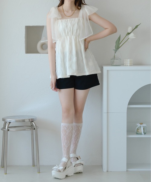 Ambre Neige(アンブルネージュ)の「フラワーチュールリボンビスチェ/【WEB/EC限定商品】(その他トップス・レディース・アイボリー/ブラック・FREE)」の22枚目の写真