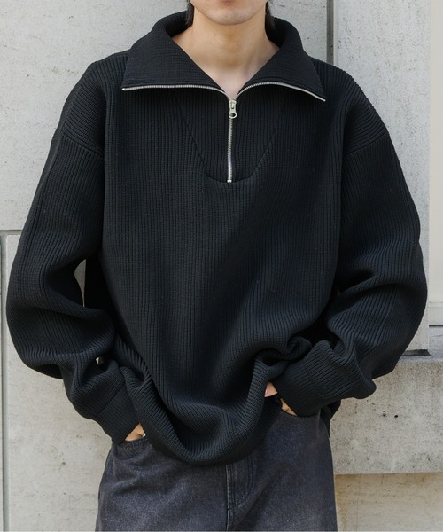 COLONY 2139（コロニートゥーワンスリーナイン）の「テックニットハーフジップ（ニット/セーター・メンズ・ブラック/ホワイト・MEDIUM/LARGE）」の2枚目の写真