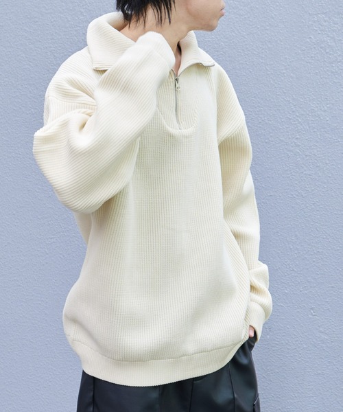 COLONY 2139（コロニートゥーワンスリーナイン）の「テックニットハーフジップ（ニット/セーター・メンズ・ブラック/ホワイト・MEDIUM/LARGE）」の4枚目の写真