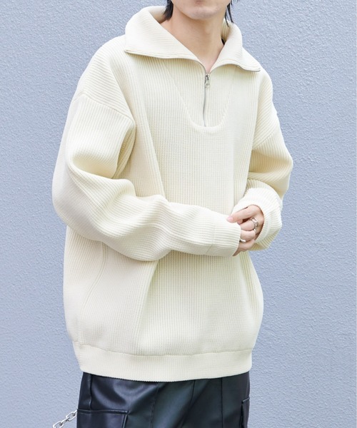 COLONY 2139（コロニートゥーワンスリーナイン）の「テックニットハーフジップ（ニット/セーター・メンズ・ブラック/ホワイト・MEDIUM/LARGE）」の6枚目の写真