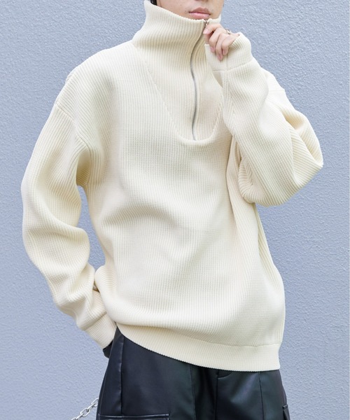 COLONY 2139（コロニートゥーワンスリーナイン）の「テックニットハーフジップ（ニット/セーター・メンズ・ブラック/ホワイト・MEDIUM/LARGE）」の7枚目の写真