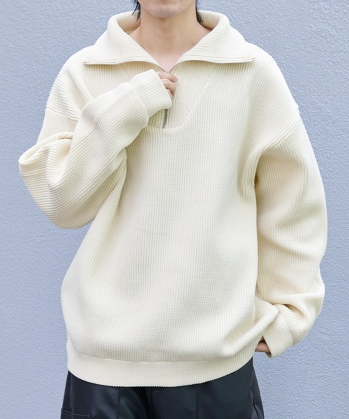 COLONY 2139（コロニートゥーワンスリーナイン）の「テックニットハーフジップ（ニット/セーター・メンズ・ブラック/ホワイト・MEDIUM/LARGE）」の3枚目の写真