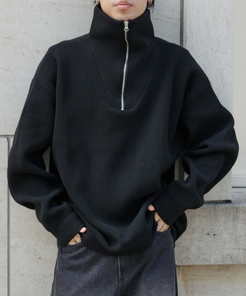 COLONY 2139（コロニートゥーワンスリーナイン）の「テックニットハーフジップ（ニット/セーター・メンズ・ブラック/ホワイト・MEDIUM/LARGE）」の13枚目の写真