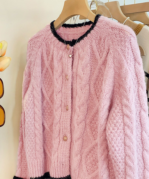 Ulysses（ユリシス）の「ケーブルニットカーディガン（カーディガン/ボレロ・レディース・ホワイト/ピンク・F）」の12枚目の写真