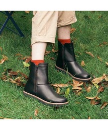 サイドファスナーショートブーツ