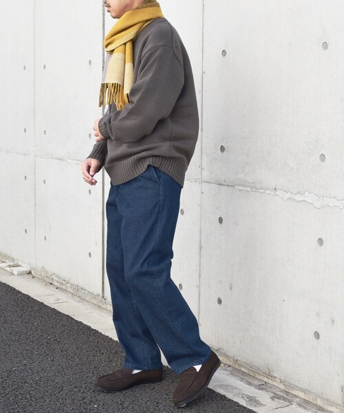 SHIPS any（シップス エニィ）の「SHIPS any: ウール リバーシブル パネル チェック マフラー 23AW◇（マフラー・メンズ・ブラック/ネイビー/ブラウン/イエロー系・ONE SIZE）」の12枚目の写真