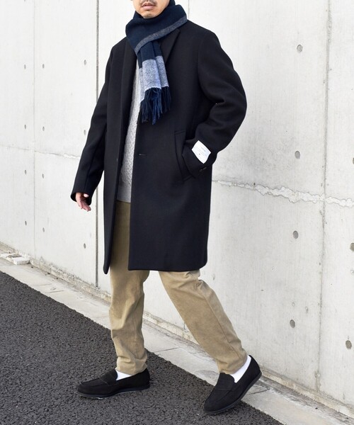 SHIPS any（シップス エニィ）の「SHIPS any: ウール リバーシブル パネル チェック マフラー 23AW◇（マフラー・メンズ・ブラック/ネイビー/ブラウン/イエロー系・ONE SIZE）」の21枚目の写真