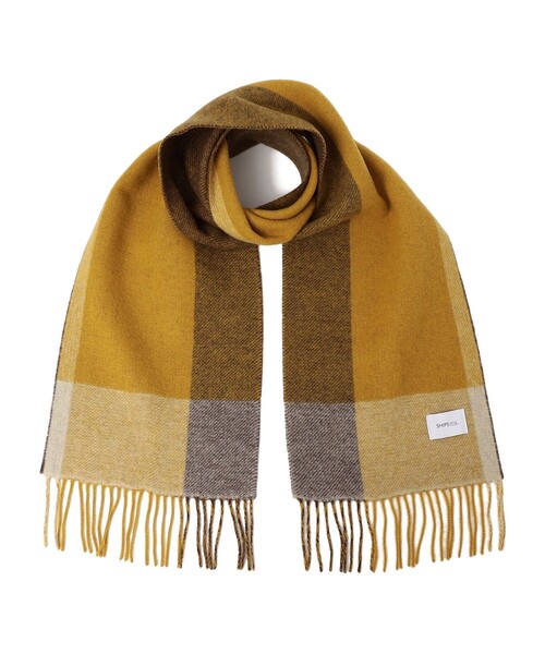 SHIPS any（シップス エニィ）の「SHIPS any: ウール リバーシブル パネル チェック マフラー 23AW◇（マフラー・メンズ・ブラック/ネイビー/ブラウン/イエロー系・ONE SIZE）」の18枚目の写真