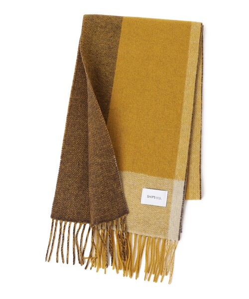 SHIPS any（シップス エニィ）の「SHIPS any: ウール リバーシブル パネル チェック マフラー 23AW◇（マフラー・メンズ・ブラック/ネイビー/ブラウン/イエロー系・ONE SIZE）」の17枚目の写真