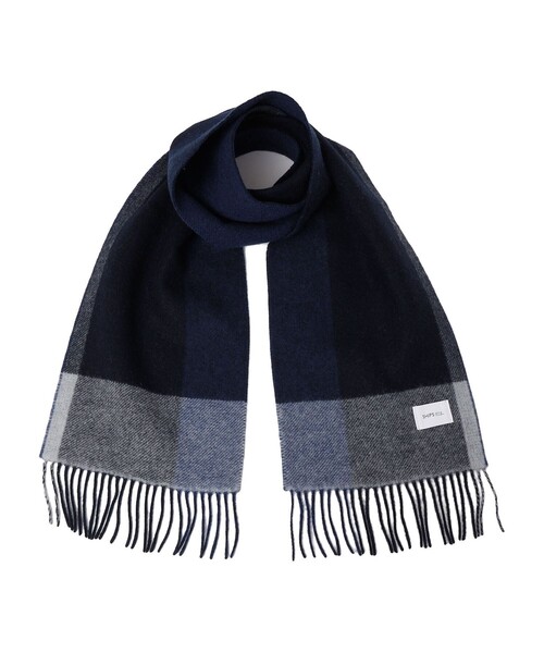 SHIPS any（シップス エニィ）の「SHIPS any: ウール リバーシブル パネル チェック マフラー 23AW◇（マフラー・メンズ・ブラック/ネイビー/ブラウン/イエロー系・ONE SIZE）」の14枚目の写真