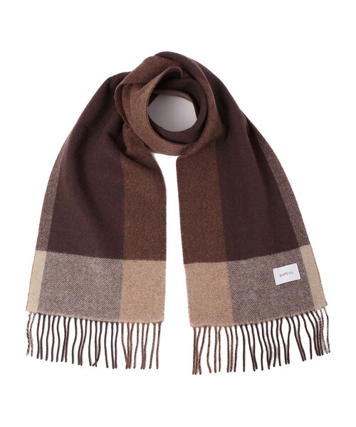 SHIPS any（シップス エニィ）の「SHIPS any: ウール リバーシブル パネル チェック マフラー 23AW◇（マフラー・メンズ・ブラック/ネイビー/ブラウン/イエロー系・ONE SIZE）」の13枚目の写真